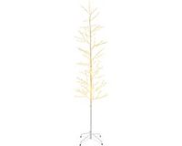 vidaXL Micro berken kerstboom Wit 47 x 210 cm Staal 567 LED's