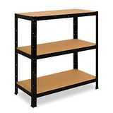 Shelfplaza BLACK metalen stellingkast - 90x120x60 cm - zwart - 3 planken