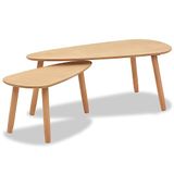 vidaXL - 2-delige - Salontafelset - massief - grenenhout - bruin