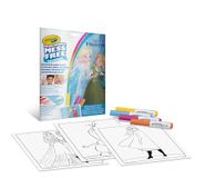CRAYOLA Color Wonder, kleurset met 18 schildersjablonen en 4 viltstiften zonder vlekken, motief: de ijskoningin, creatieve activiteit voor kinderen, leeftijd 3,4,5 jaar, code 25-2907