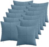 vidaXL - Kussensloop - 12 stuks - ALMELO - Blauw - 45 x 45 cm - corduroy