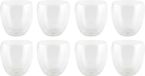 Merkloos Bellatio Design Luxe dubbelwandige theeglazen - 8 stuks - 200 ml