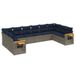 vidaXL Loungeset met Kussens, Polyrattan, Grijs