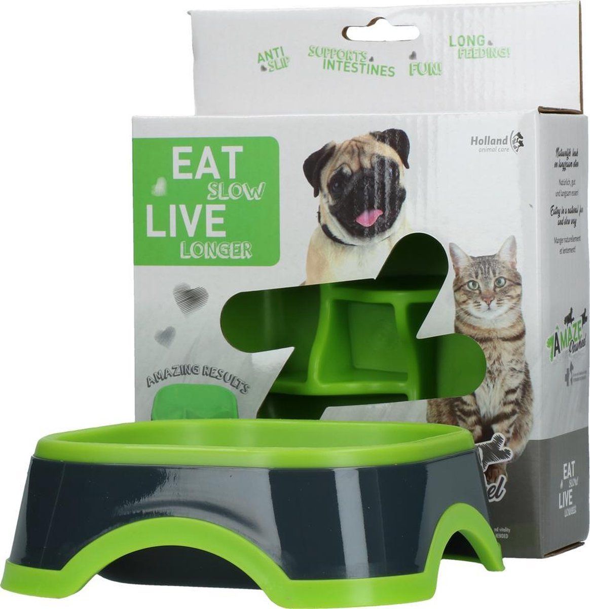 HAC Eat Slow Anti-schrokbak Amaze Pinwheel Small Groen