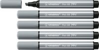 STABILO Pen 68 MAX – Premium Viltstift Met Dikke Beitelpunt - Middel Koud Grijs - Doos 5 stuks