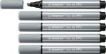 STABILO Pen 68 MAX – Premium Viltstift Met Dikke Beitelpunt - Middel Koud Grijs - Doos 5 stuks