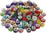 Merkloos Europese kralen met groot gat en strass - 100 stuks, 12 mm, Bamboe, Standaard Kleur