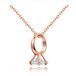 LGT JWLS Lookinggoodtoday Rose kleurige Dames Ketting Ring met Zirkonia Edelstaal