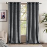 Rideaux Velours Noir - Rideaux Thermiques Isolants pour Salon