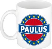 Bellatio Decorations - Paulus voornaam - koffiemok - beker - wit/blauw - 300 ml