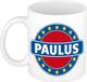 Bellatio Decorations - Paulus voornaam - koffiemok - beker - wit/blauw - 300 ml