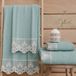 PETTI Artigiani Italiani - Serviettes de bain en tissu éponge 100% coton, set de serviettes 1 + 1, 2 pièces, 1 gant de toilette et 1 serviette, bleu sarcelle