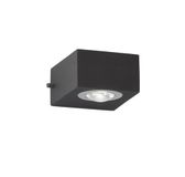 Fischer & Honsel Led-buitenwandlamp Helsinki, outdoor lamp 2 lampen, IP54 bescherming, metaal & acrylglas gesatineerd, zwart, 8,3 x 5,3 cm