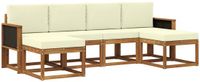 vidaXL - Buiten - bank - set - 6 - st - Natuurlijk - en - Crème - Polyester