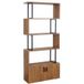 Étagère HWC-A27, étagère sur pied séparateur de pièce étagère de salon, meuble de rangement avec porte 183x80cm structure 3D aspect chêne sauvage