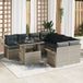 vidaXL - Tuinbank - Set - 9 - st - Lichtgrijs - poly - rattan