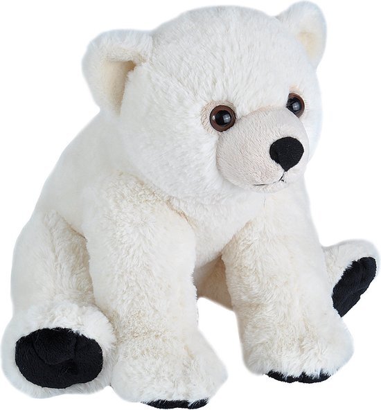 Wild Republic knuffel ijsbeer junior 30 cm pluche wit/zwart