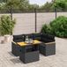 Maison Exclusive - Ensemble de meubles de jardin 5 pièces avec canapé et coussins, noir, en polyrotin