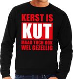 Bellatio Decorations Foute Kersttrui - Kerst is kut - Zwart - Heren - Sweater - S