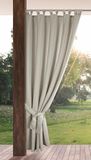 Eurofirany Tuingordijn met klittenbandlussen, 1 stuk, ondoorzichtig en weerbestendig, uv-bescherming, voor balkon, terras, pergola, paviljoen, 220 x 155 cm (h x b), beige gemêleerd