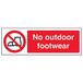 VSafety 58015AX-S "No Outdoor Footwear" waterbord, zelfklevend, landschap, 300 mm x 100 mm, Zwart/Rood