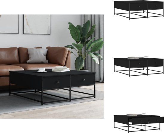 vidaXL Salontafel 100x99x40 cm bewerkt hout zwart
