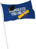 Merkloos / Sans marque Folat Geslaagd vlag - 90 x 60 cm - polyester - afgestudeerd - examenfeest versiering - diploma behaald