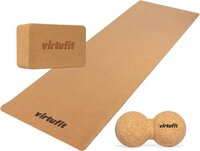 VirtuFit Premium Kurk Yoga Kit - 3-Delig - Lichtbruin