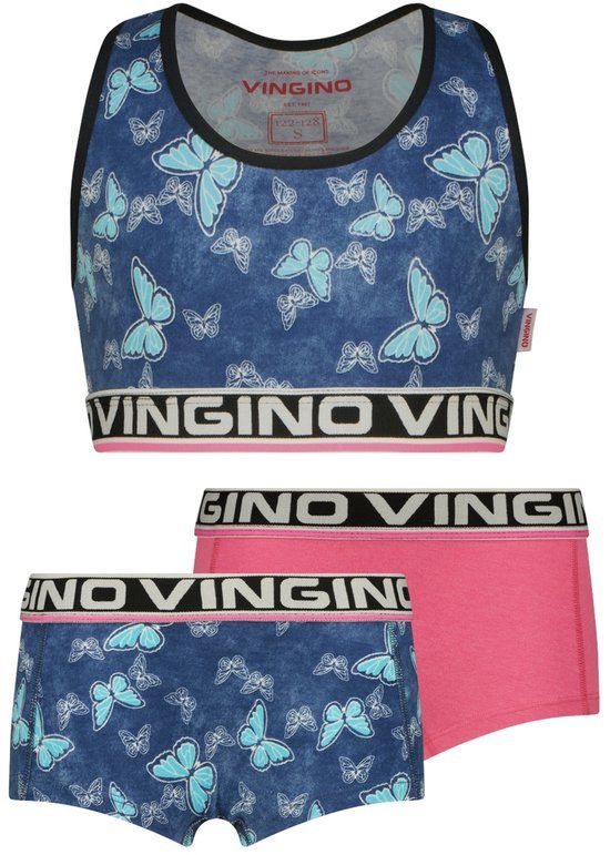 Vingino G261 butterfly racer 3pack Meisjes Ondergoedsetje - Neon Pink