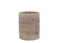 H&H Portautensili In Rattan Bianco Cm 12Xh15