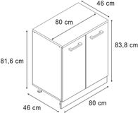 Vicco Uitbreidingskast Rion, Antraciet landhuis/Antraciet, 80 x 46 cm
