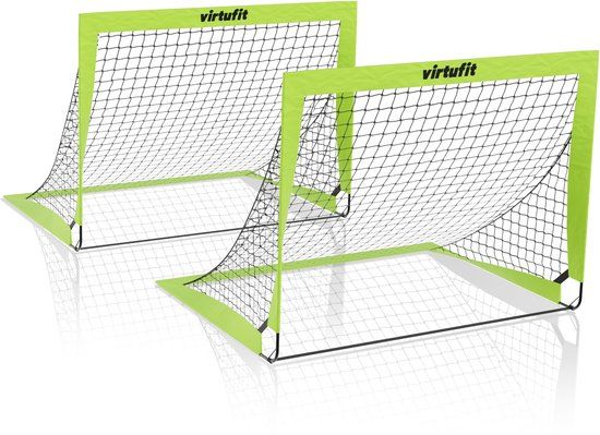 VirtuFit Pop-Up Voetbaldoelen Set - 120 x 90 x 90 cm - Voetbalgoals - Groen - Set