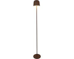 EGLO Mannera-L Staande lamp Binnen en Buiten - Oplaadbaar (tot 47 uur licht) - 140 cm - Roestbruin/Wit - Draadloos - Dimbaar