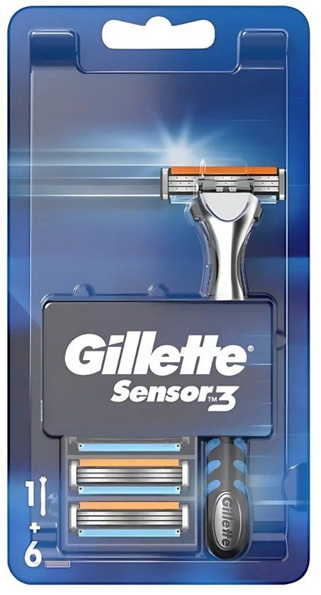 Gillette Sensor 3 Scheermes - Met 6x Scheermesjes - 3 ml - Mannen