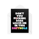 Funny CBH1680 Funny Leaving Card - Don't You Dare Leave Me - Kaarten voor Collega - Leaving Work Cards voor Office - Nieuwe Job Cards