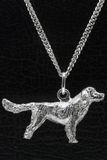 MOOYE ® - Collectie Zilveren Grote munsterlander ketting hanger - groot