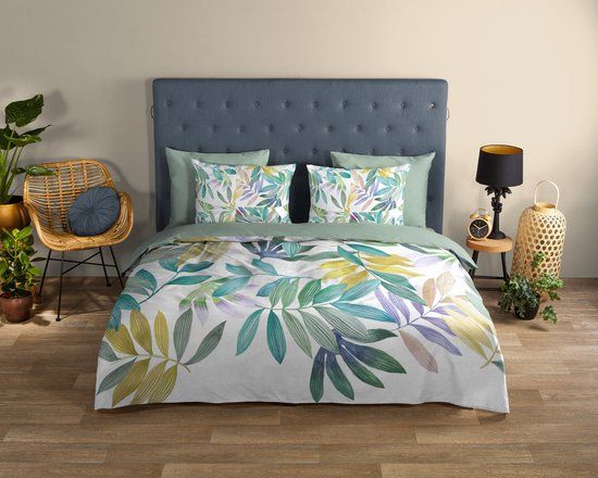 Good Morning dekbedovertrek palmbladeren - 1 persoons 140x200/220 cm - Multi - 100% Katoen renforce
