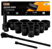 JCB Serie - Slagmoersleutel Set - 1" Montage - 15-delig - 12-kant - Cr-Mo Staal