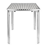 Bolero Vierkante Tafel 600mm Aluminium Frame Roestvrijstalen Blad Binnen Buiten CG837