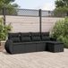 Maison Exclusive - Ensemble de jardin, composé de 5 pièces avec coussins, noir, en polyrotin