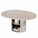 COLAMY Table à manger pour 6 personnes – Table en bois avec rangement intégré – Plateau extensible – Pieds design moderne – Blanc pierre
