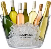 Merkloos Relaxdays ijsemmer - 8 liter - handgrepen - kunststof - transparant
