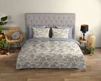 Good Morning Dekbedovertrek Simpele Bloemen - 2 Persoons - 200x220 cm - Ecru - 100% Katoen Renforce