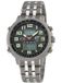 ETT Eco Tech Time mid-25191 Montre Bracelet Analogique et numérique Solaire 10 ATM Argenté Boucle multiple Rond Cuir Noir Acier Unisexe
