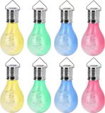 Merkloos 12x Solar hang lampenbolletjes gekleurd tuinverlichting op zonne-energie 15 cm