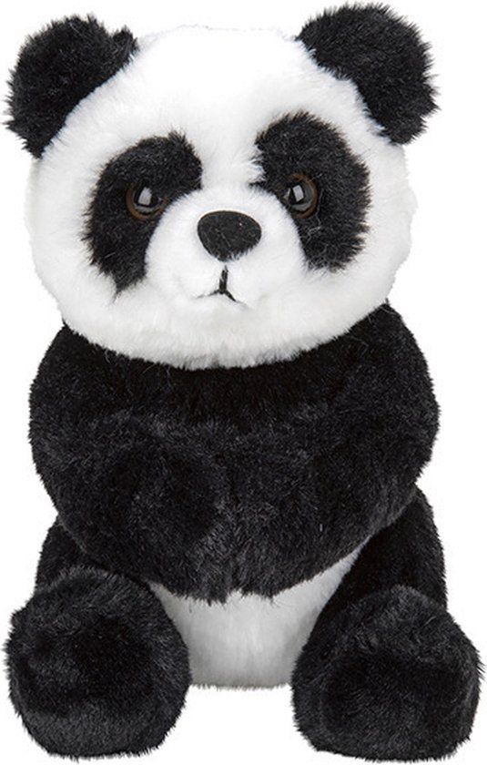 Nature Planet Pluche Panda Beer Knuffel - 18 cm - Ophangen met klitteband handjes - Multi