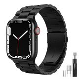 owlhold Compatibel met Apple Watch Band 38/40/41 mm - Zwart - Roestvrij staal