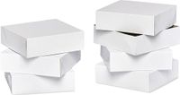 American Greetings Vierkante witte geschenkdozen met deksel voor verjaardagen, Moederdag, Vaderdag, afstuderen en alle gelegenheden, (6 dozen, 20 x 22 cm)