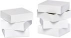 American Greetings Vierkante witte geschenkdozen met deksel voor verjaardagen, Moederdag, Vaderdag, afstuderen en alle gelegenheden, (6 dozen, 20 x 22 cm)