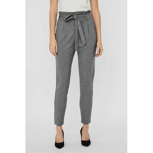 VERO MODA VMEVA Cropped Tapered Fit Broek - Grijs